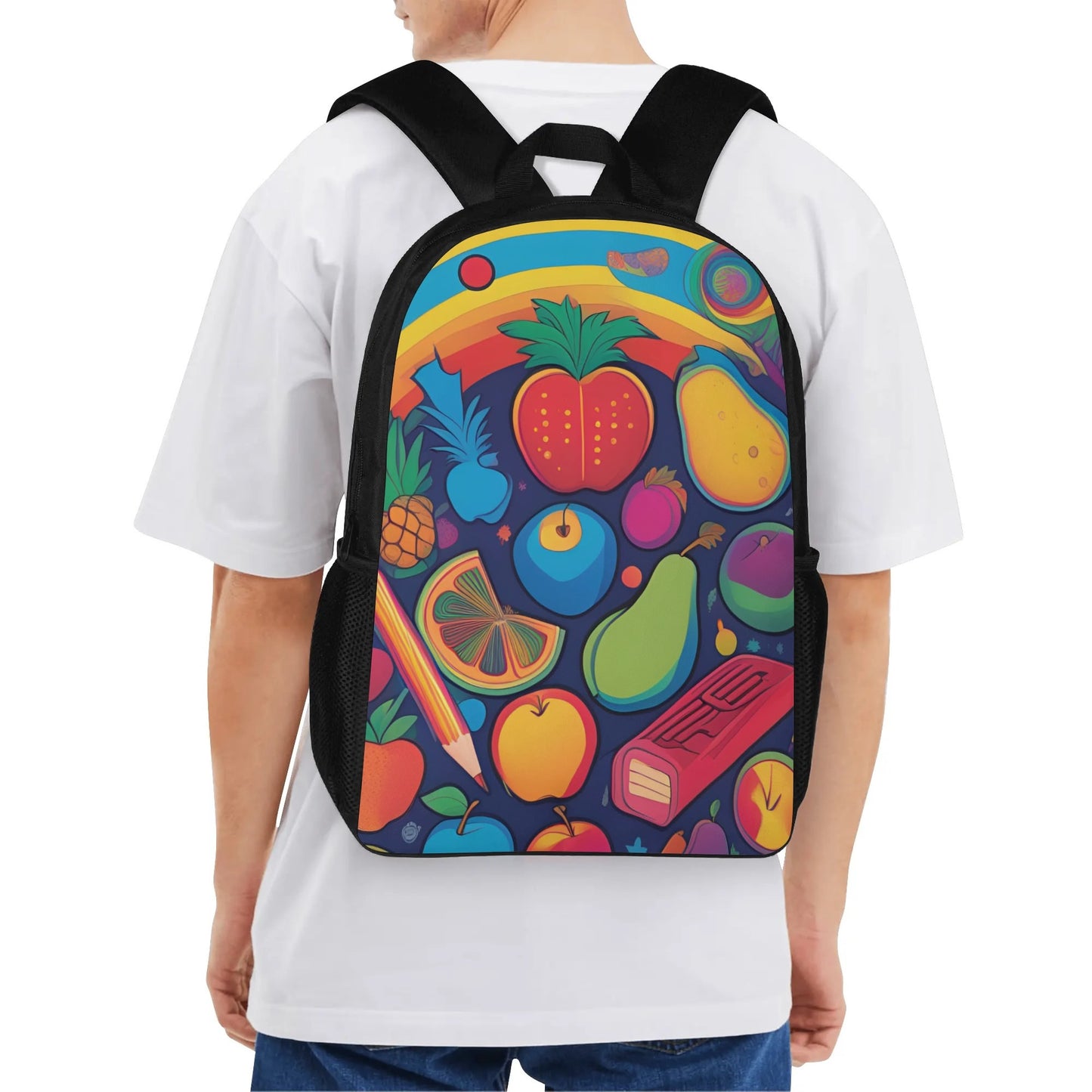 17 Inch School Backpack Colorful Fruit Design