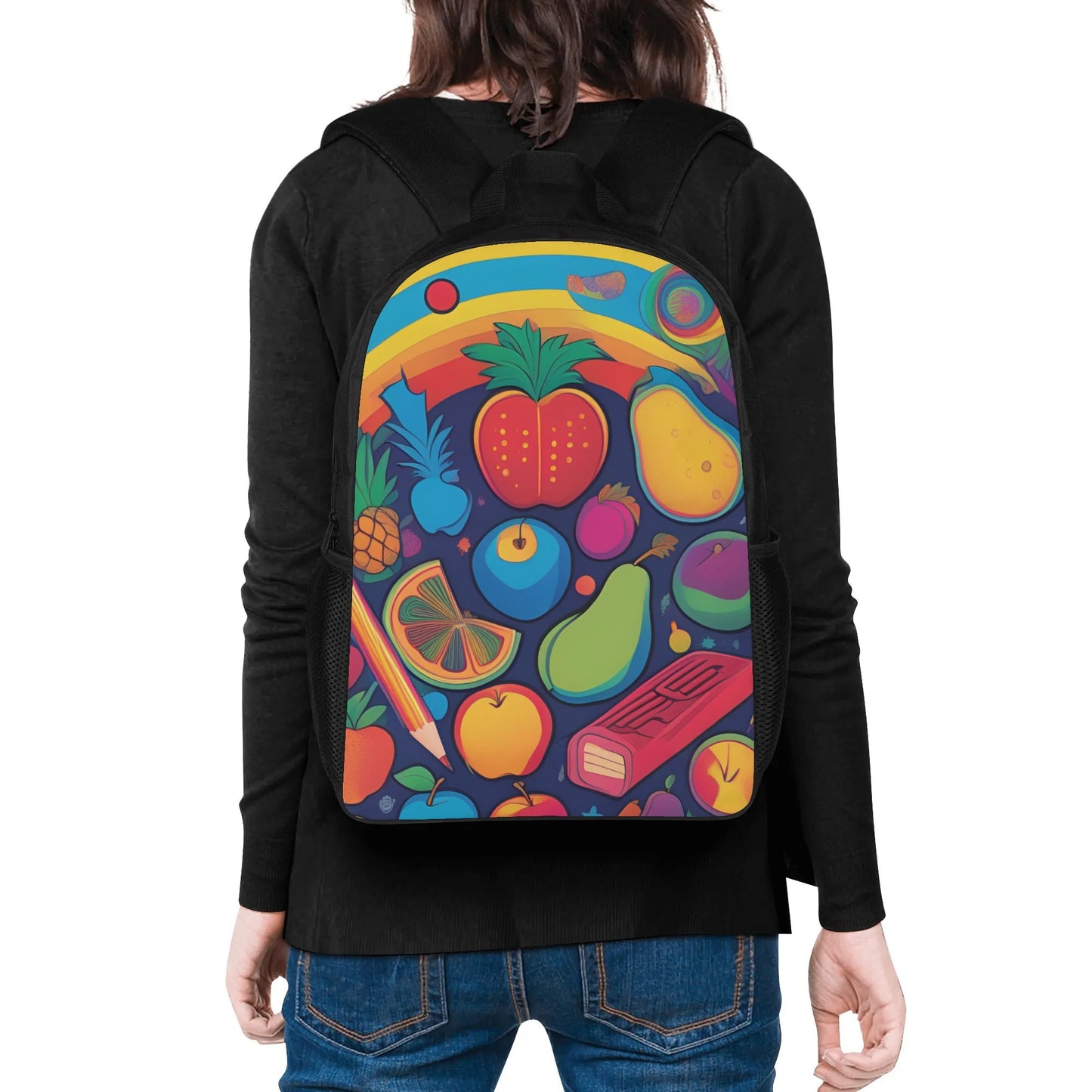 17 Inch School Backpack Colorful Fruit Design