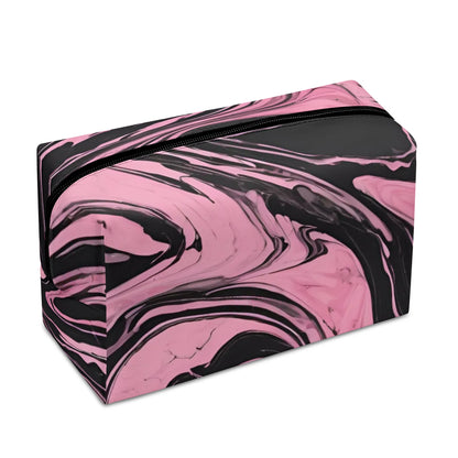 PU Cosmetic Bag Pink & Black Marble