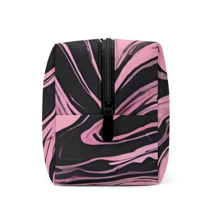 PU Cosmetic Bag Pink & Black Marble