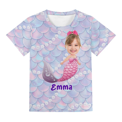 Childrens Loose Fit Short Sleeve T-Shirt Pull on Tees