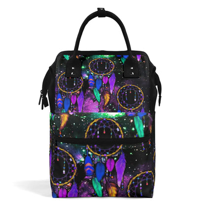 Large Capacity Diaper Bag Mummy Backpack Nursing Bag Duckbilled Backpack Dreamcatcher Galaxy Design