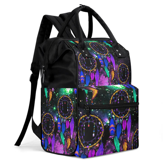 Large Capacity Diaper Bag Mummy Backpack Nursing Bag Duckbilled Backpack Dreamcatcher Galaxy Design