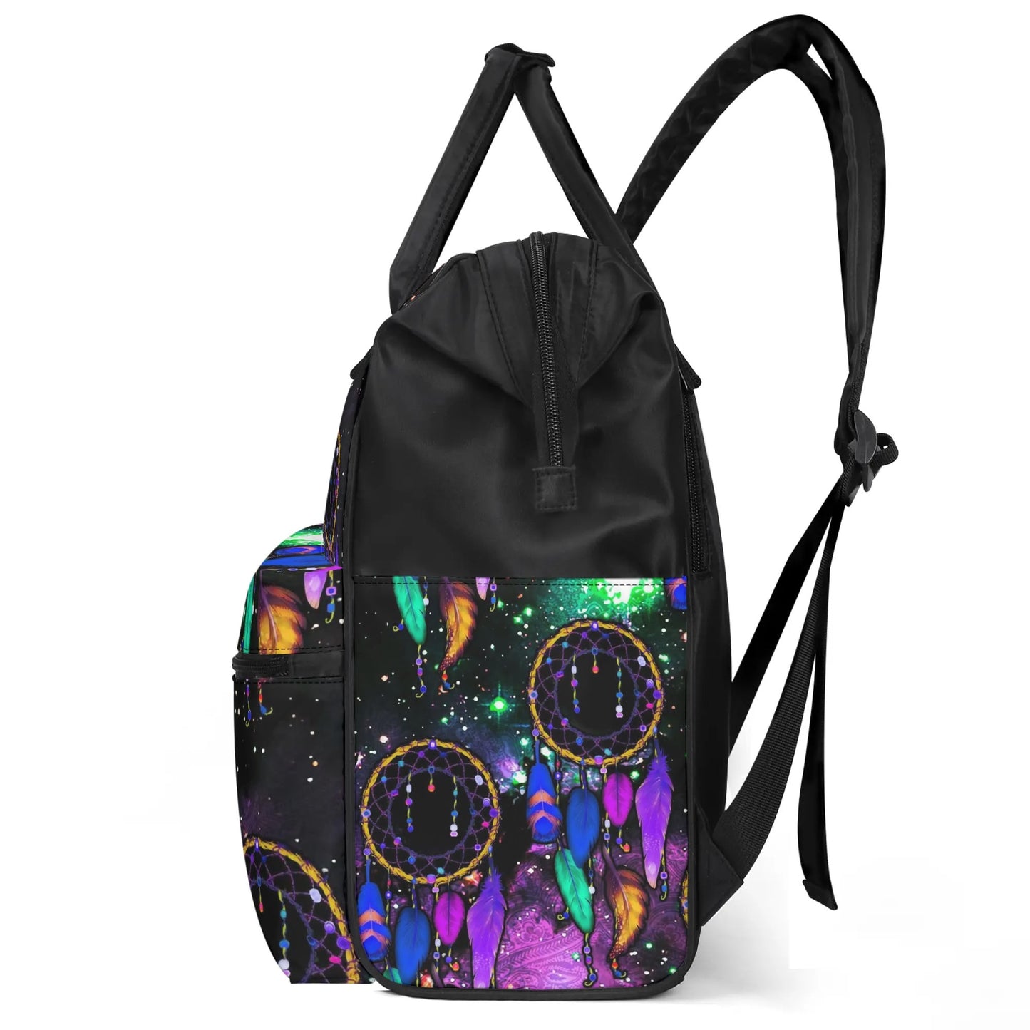 Large Capacity Diaper Bag Mummy Backpack Nursing Bag Duckbilled Backpack Dreamcatcher Galaxy Design