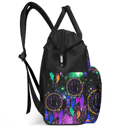 Large Capacity Diaper Bag Mummy Backpack Nursing Bag Duckbilled Backpack Dreamcatcher Galaxy Design