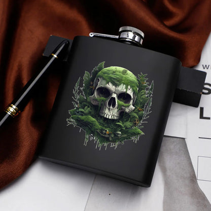 Personalized Hip Flask Set 7oz Black Stainless Steel with A Gift Box