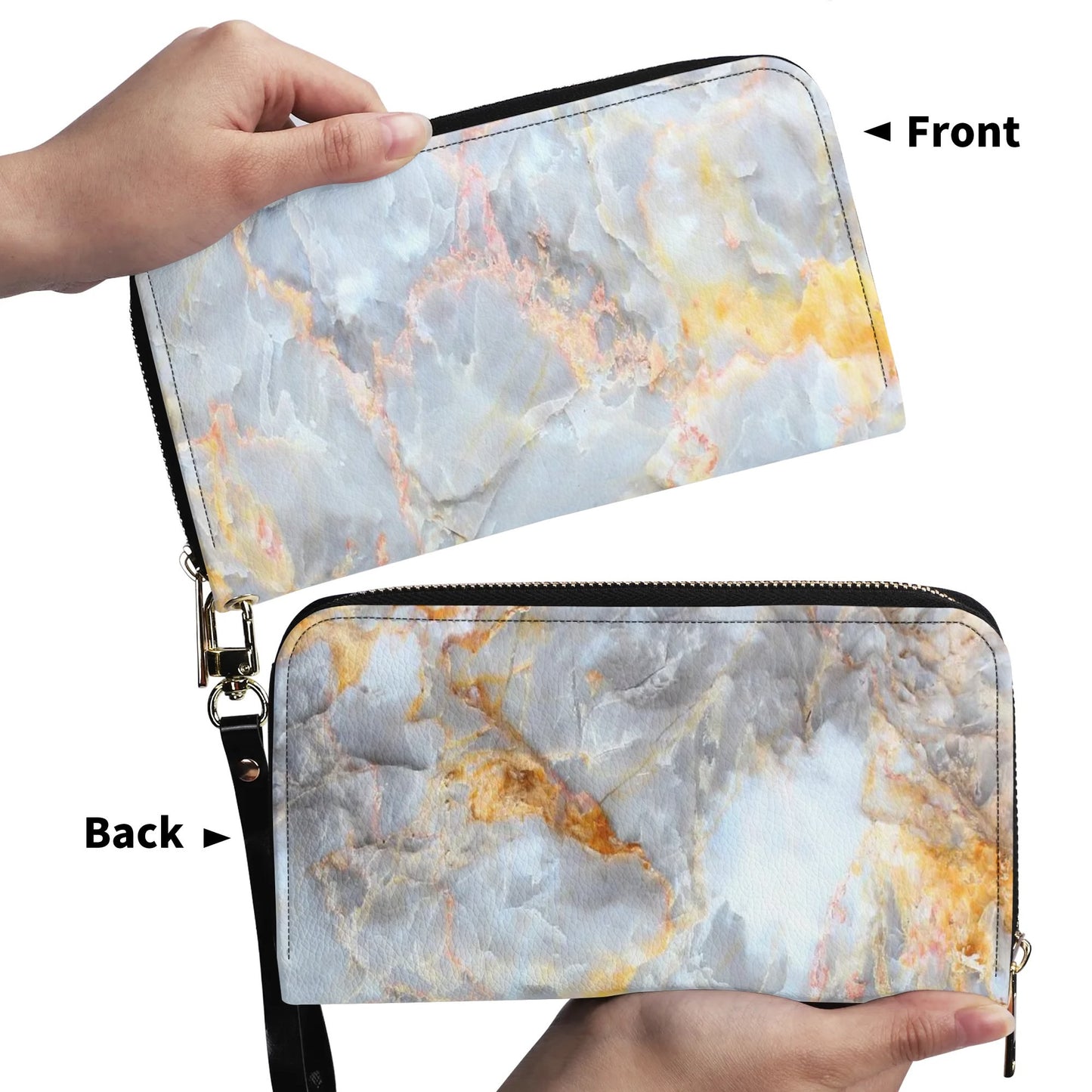 Upgraded 2.0 PU Leather Wallet Marble Print