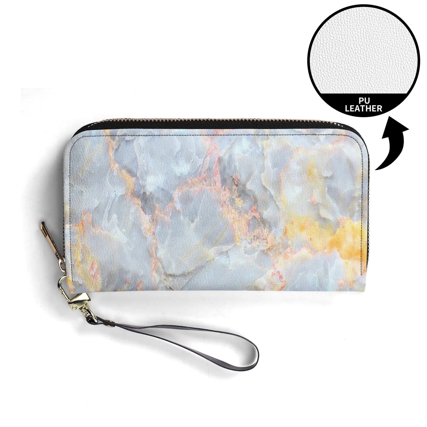 Upgraded 2.0 PU Leather Wallet Marble Print