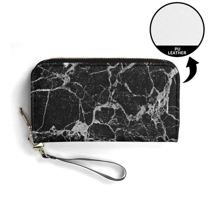 Upgraded 2.0 PU Leather Wallet Black Marble Print