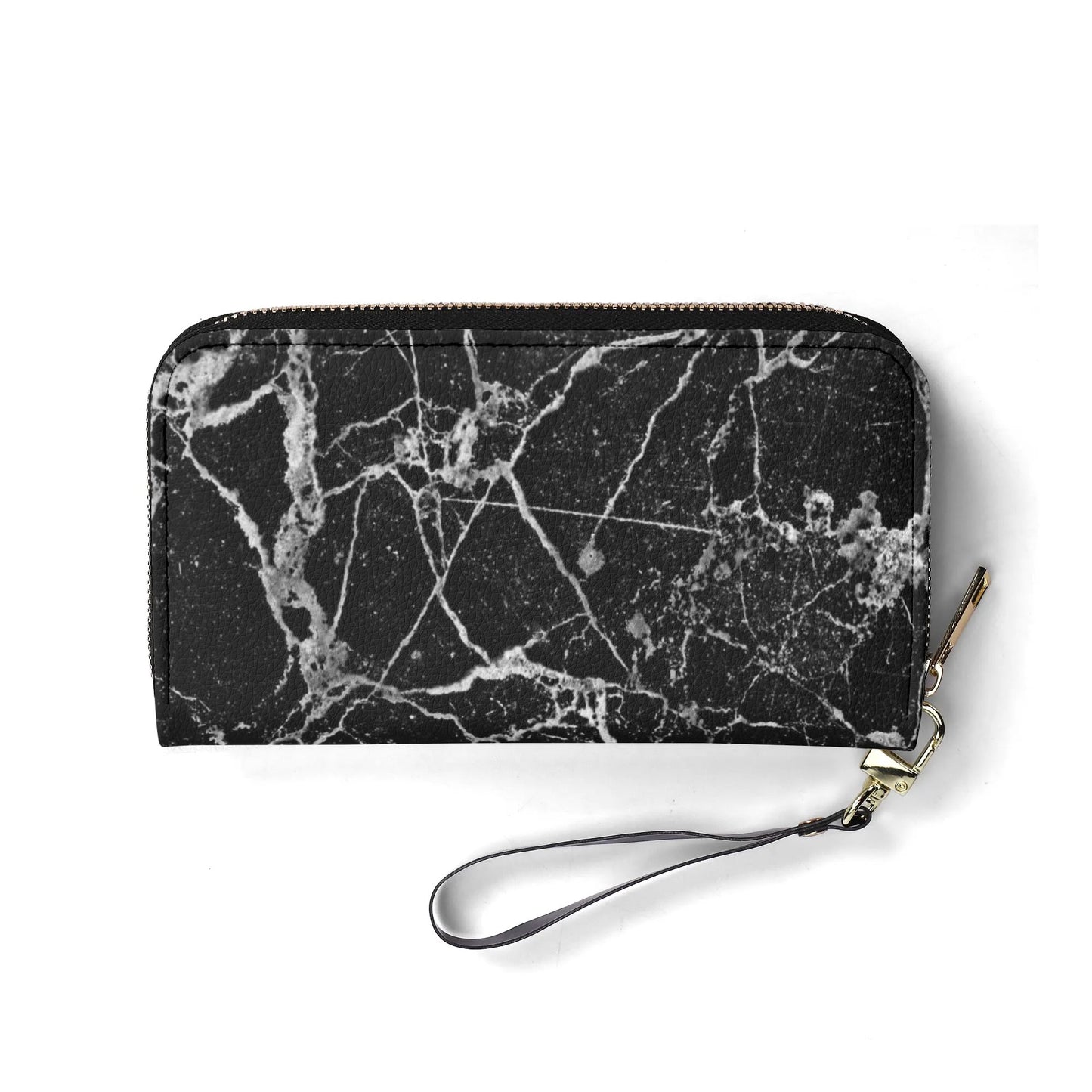 Upgraded 2.0 PU Leather Wallet Black Marble Print