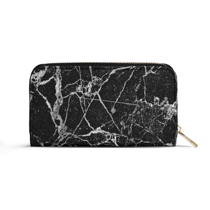 Upgraded 2.0 PU Leather Wallet Black Marble Print