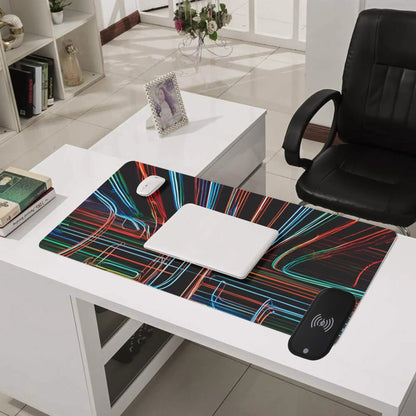 Wireless Charging PU Leather Smooth Desk Pad Gaming Mouse Pad