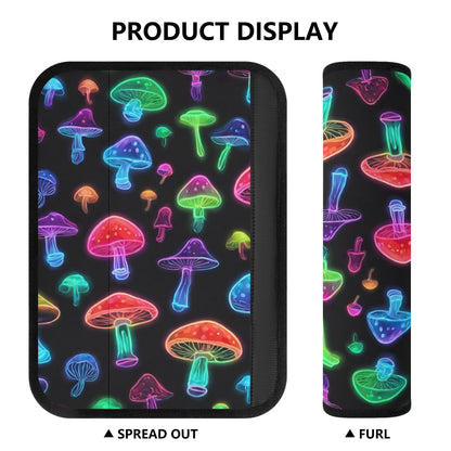 Car Seat Belt Cover Neon Mushroom