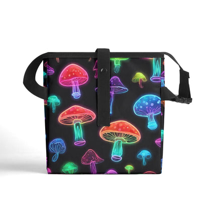 300D Hanging Storage Trash Car Organizer Bag Neon Mushroom