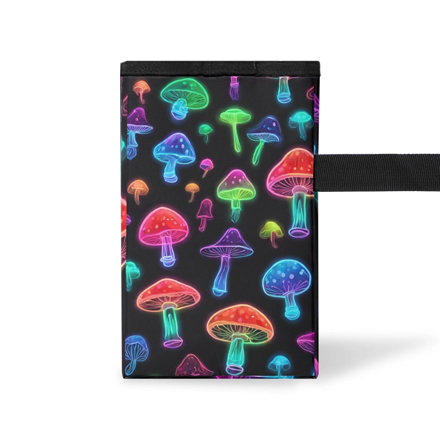 300D Hanging Storage Trash Car Organizer Bag Neon Mushroom