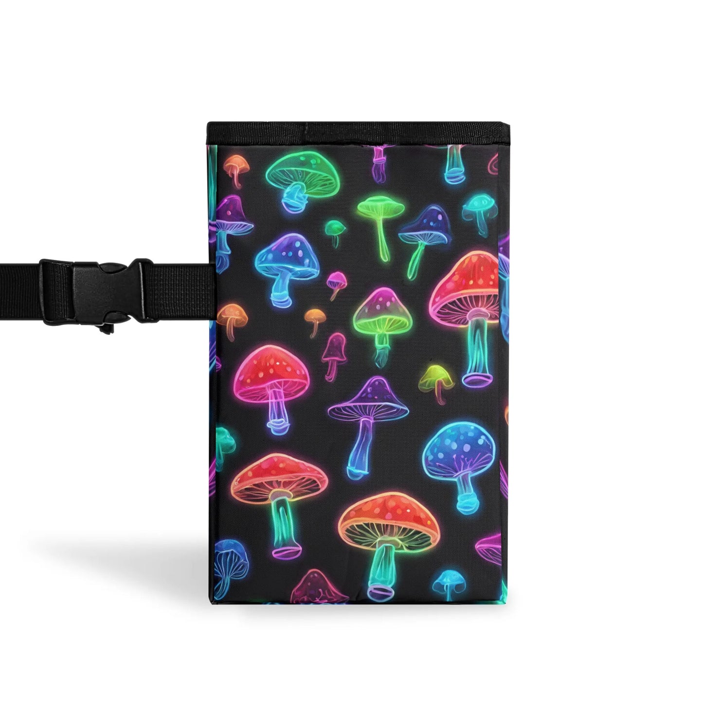 300D Hanging Storage Trash Car Organizer Bag Neon Mushroom