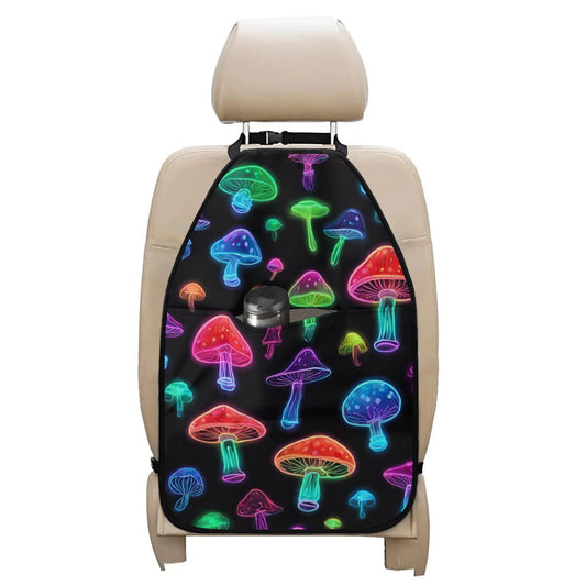 Car Back Seat Organizer Neon Mushroom