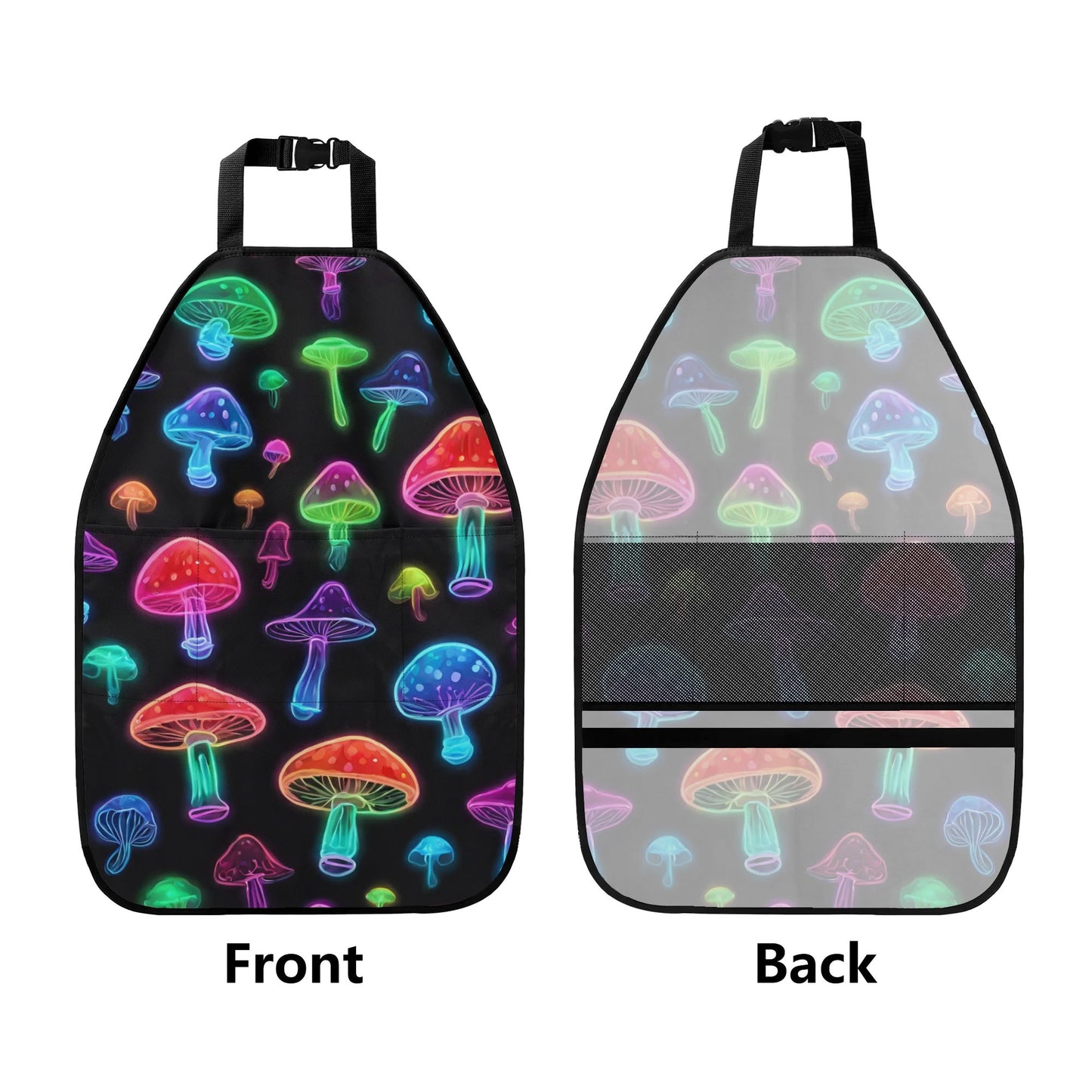 Car Back Seat Organizer Neon Mushroom