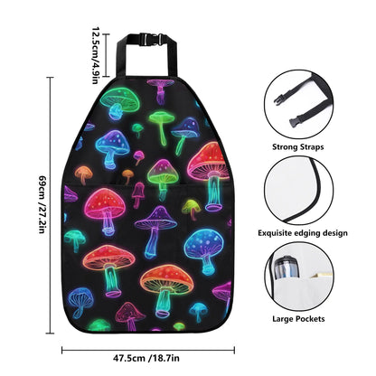 Car Back Seat Organizer Neon Mushroom