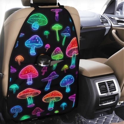 Car Back Seat Organizer Neon Mushroom