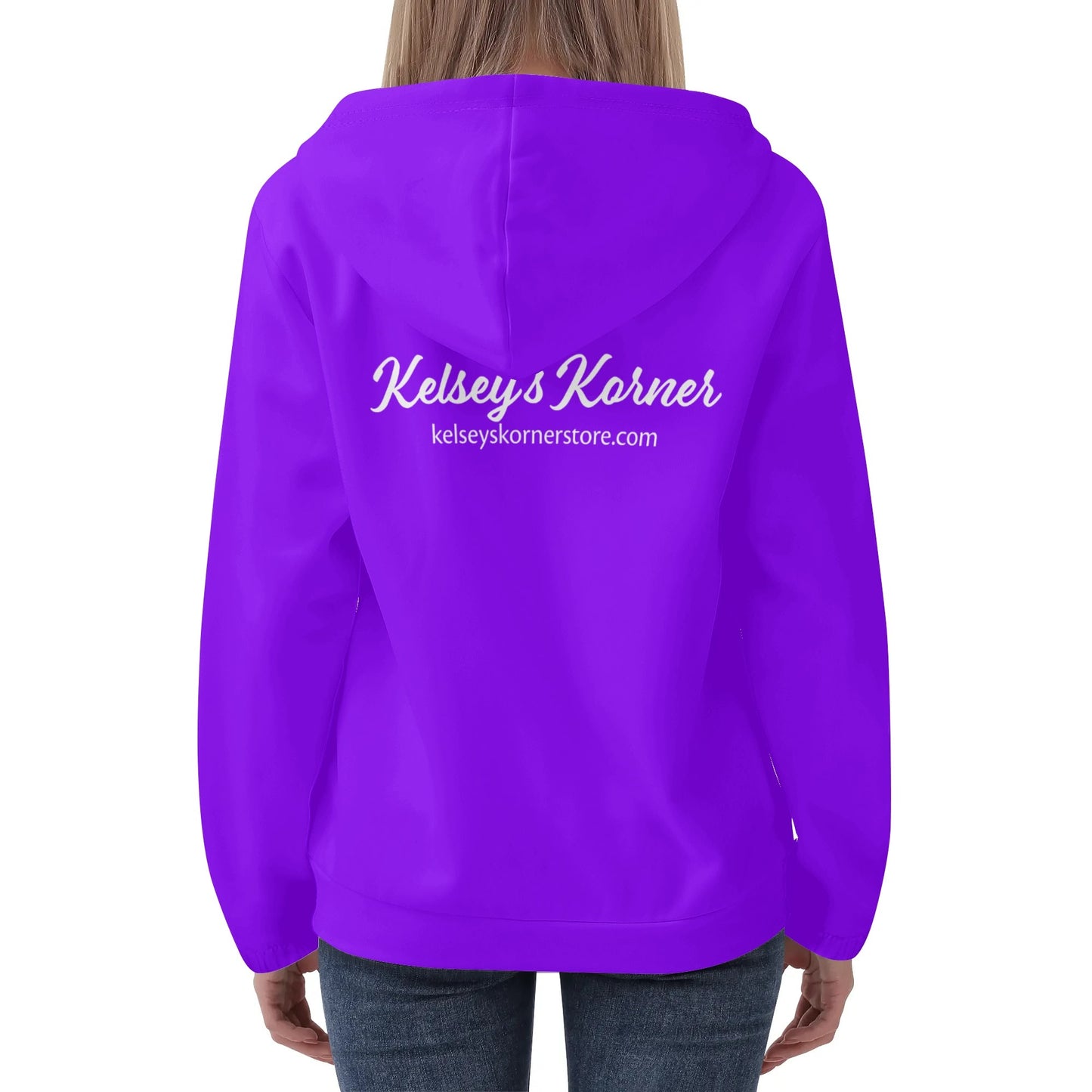 Womens Lightweight All Over Printing Pullover Hoodie Sweatshirt Purple