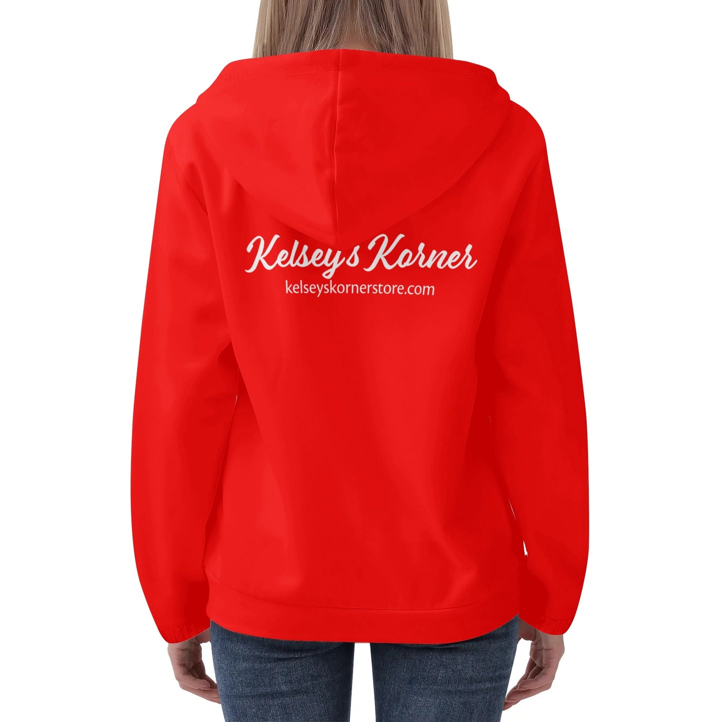 Womens Lightweight All Over Printing Pullover Hoodie Sweatshirt Red