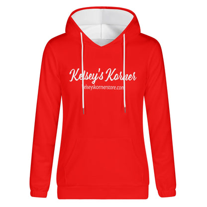 Womens Lightweight All Over Printing Pullover Hoodie Sweatshirt Red