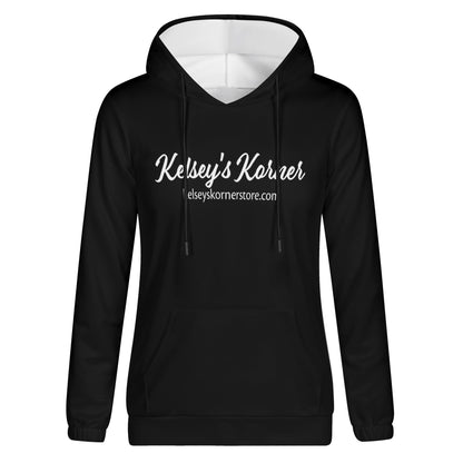 Womens Lightweight All Over Printing Pullover Hoodie Sweatshirt Black