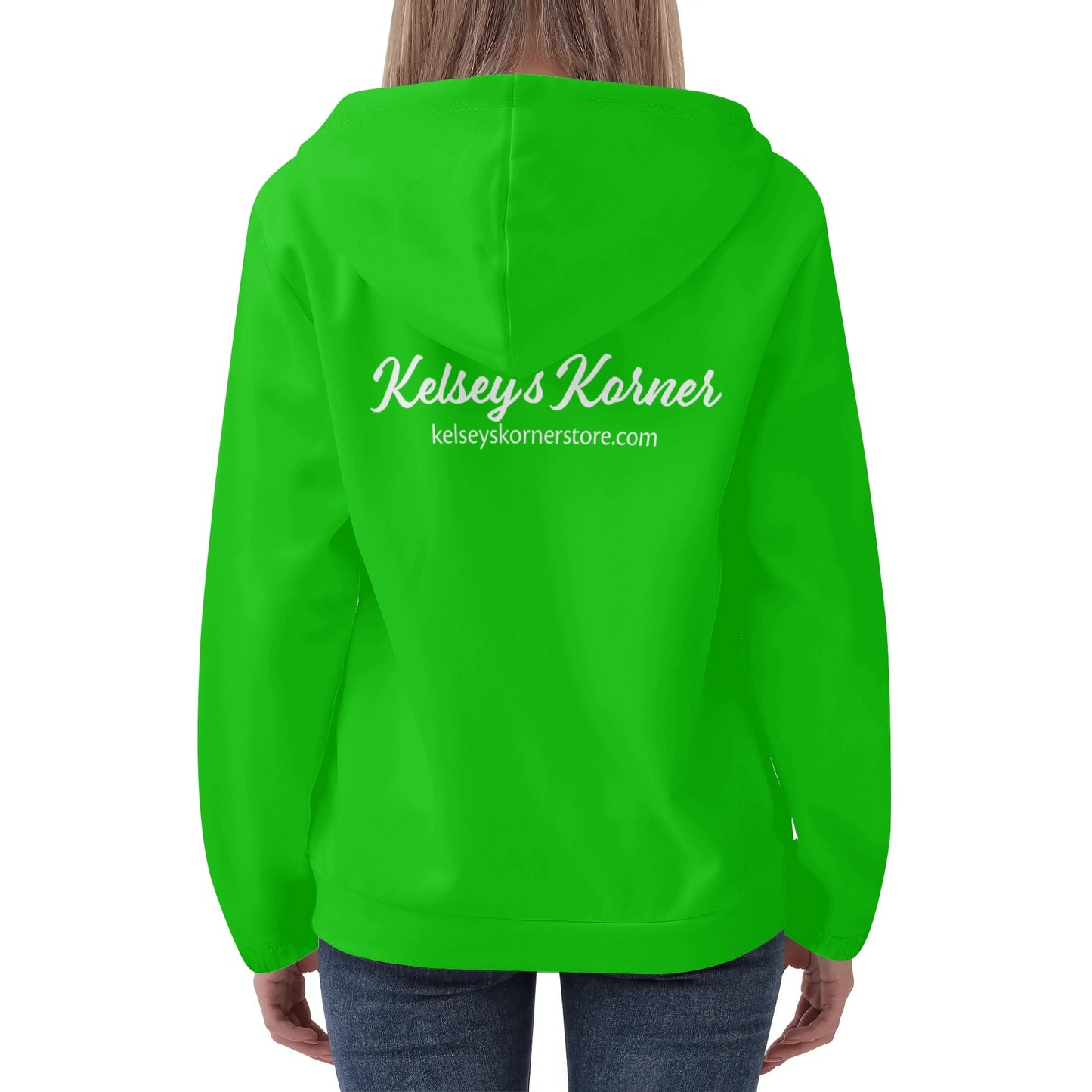 Womens Lightweight All Over Printing Pullover Hoodie Sweatshirt Green