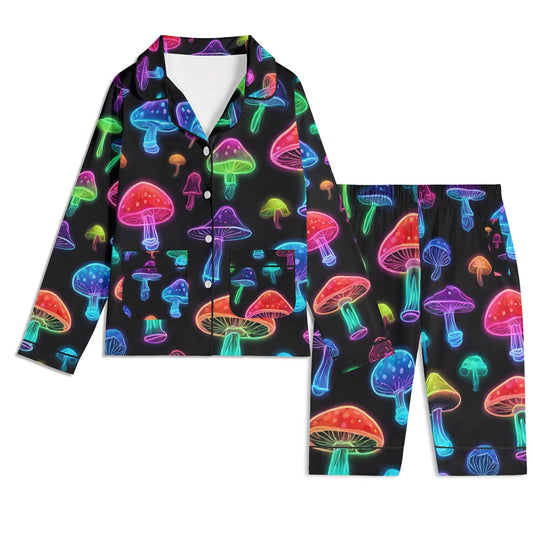 Baby Long Sleeve Nightwear Pajama Set Neon Mushroom