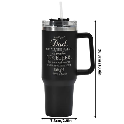 40oz Stainless Steel Tumbler Travel Mug with Handle and Straw for Cup Holder