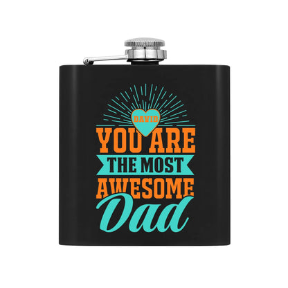 Personalized Hip Flask Set 7oz Black Stainless Steel with A Gift Box