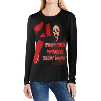 Womens Long Sleeve T Shirt Halloween Ghost