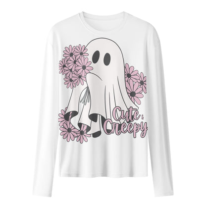 Womens Long Sleeve T Shirt Halloween Ghost