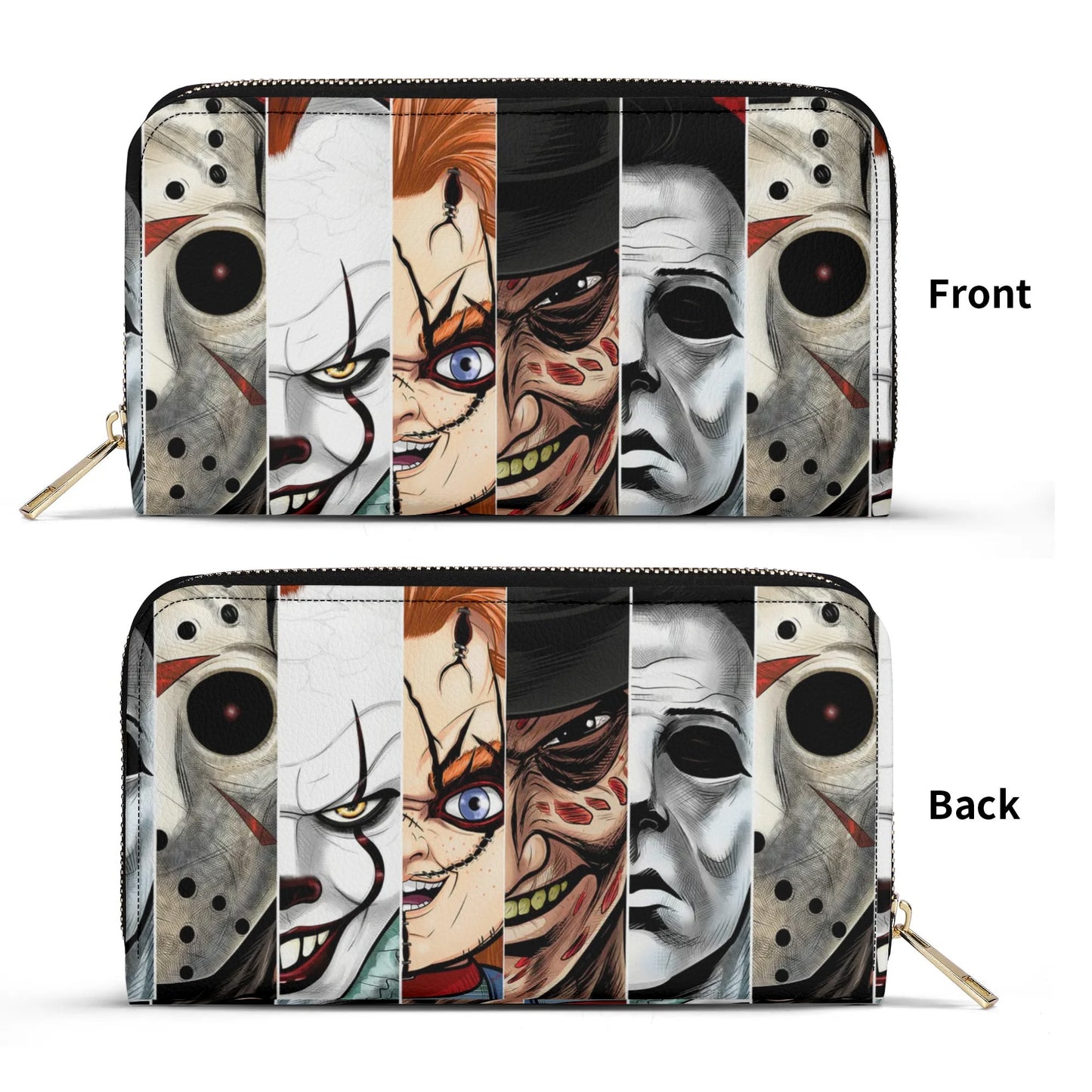 Upgraded 2.0 PU Leather Wallet Horror Characters Design