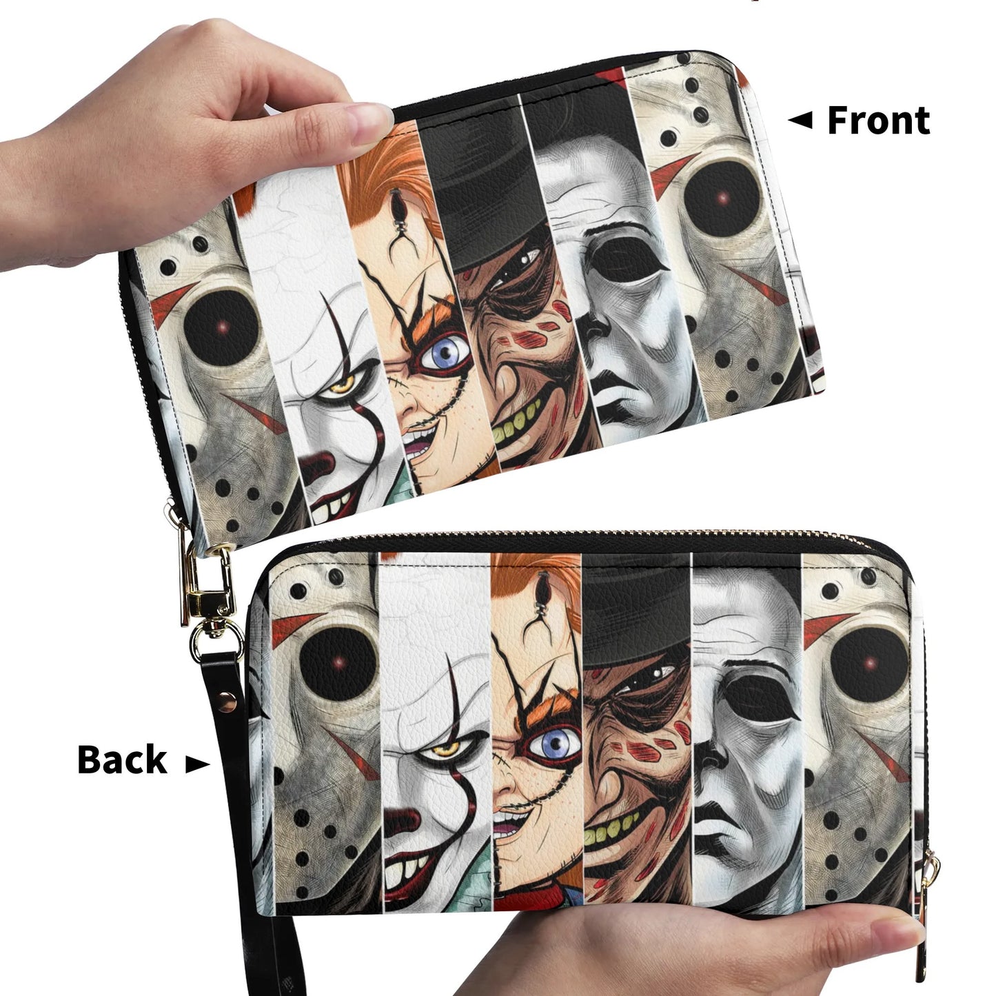 Upgraded 2.0 PU Leather Wallet Horror Characters Design