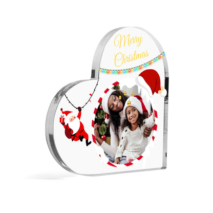 Heart Shaped Christmas Acrylic Keepsake Ornament Personalized Gift