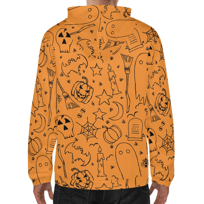 Mens Lightweight All Over Print Zip Hoodie