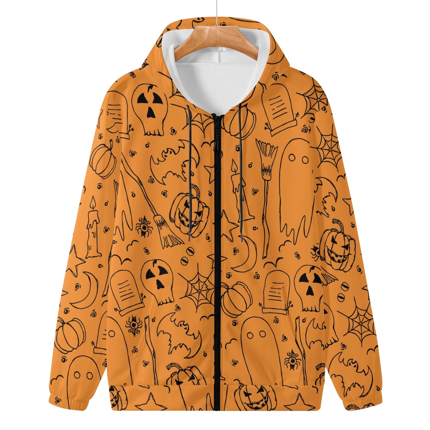 Mens Lightweight All Over Print Zip Hoodie