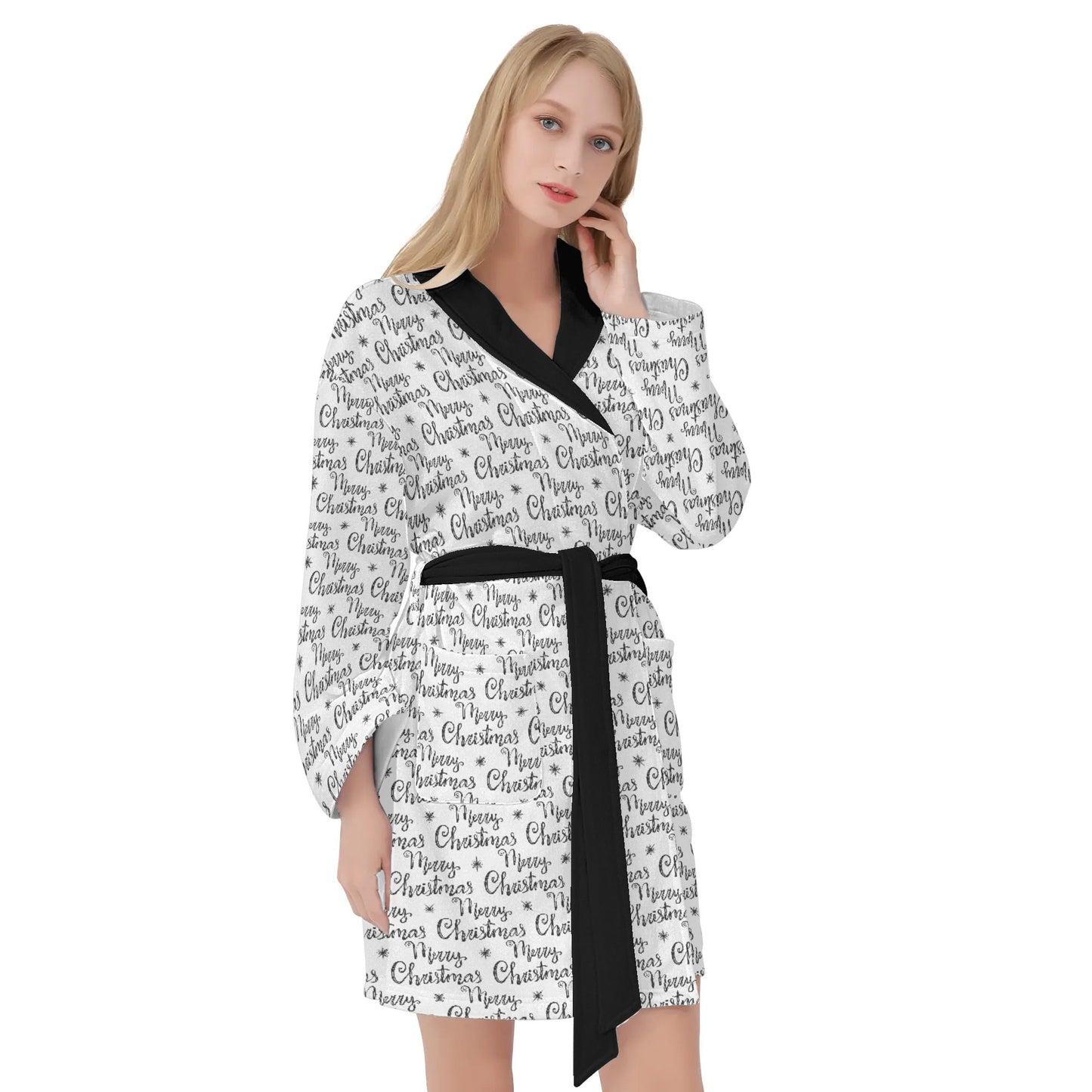 Womens Short Winter Bathrobe