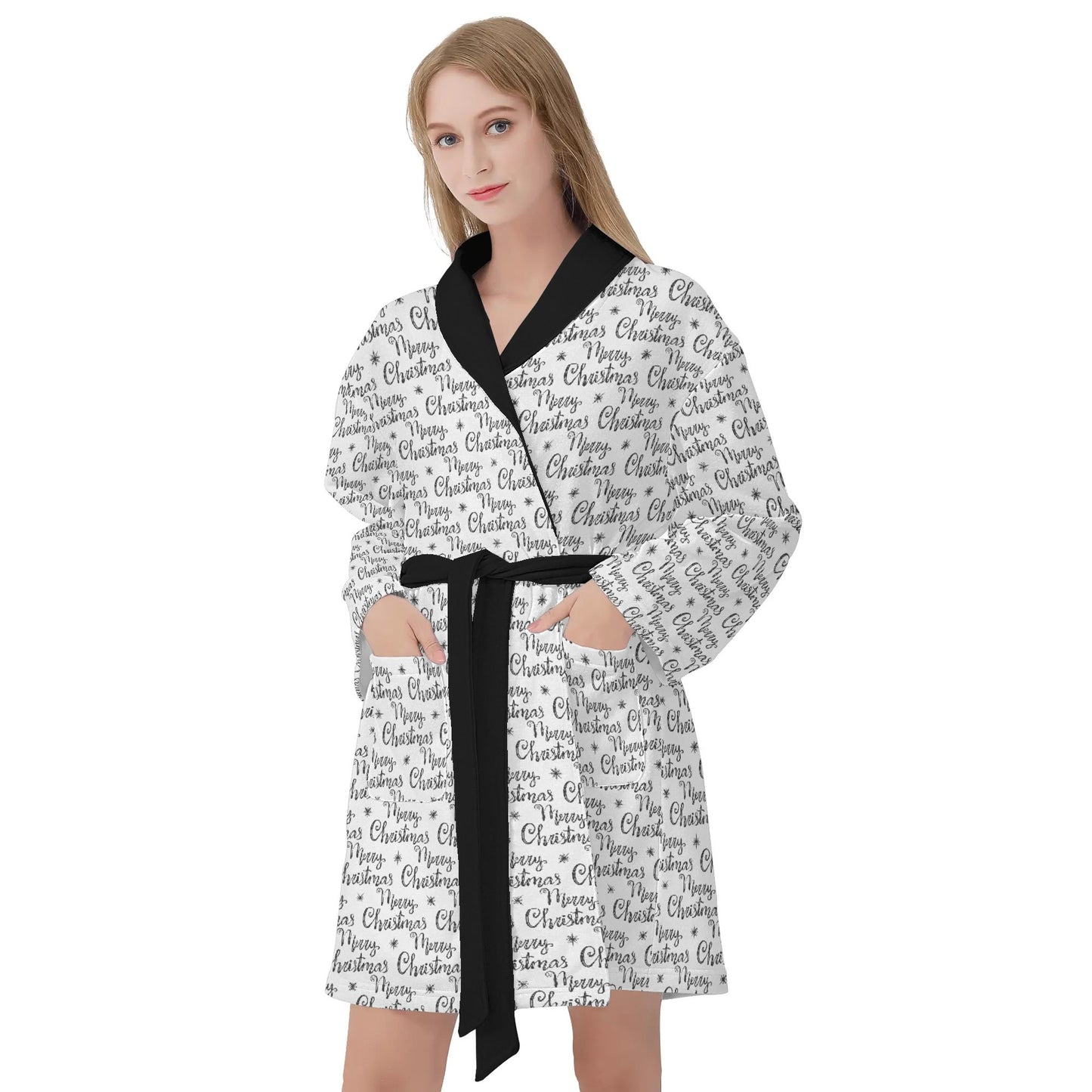 Womens Short Winter Bathrobe