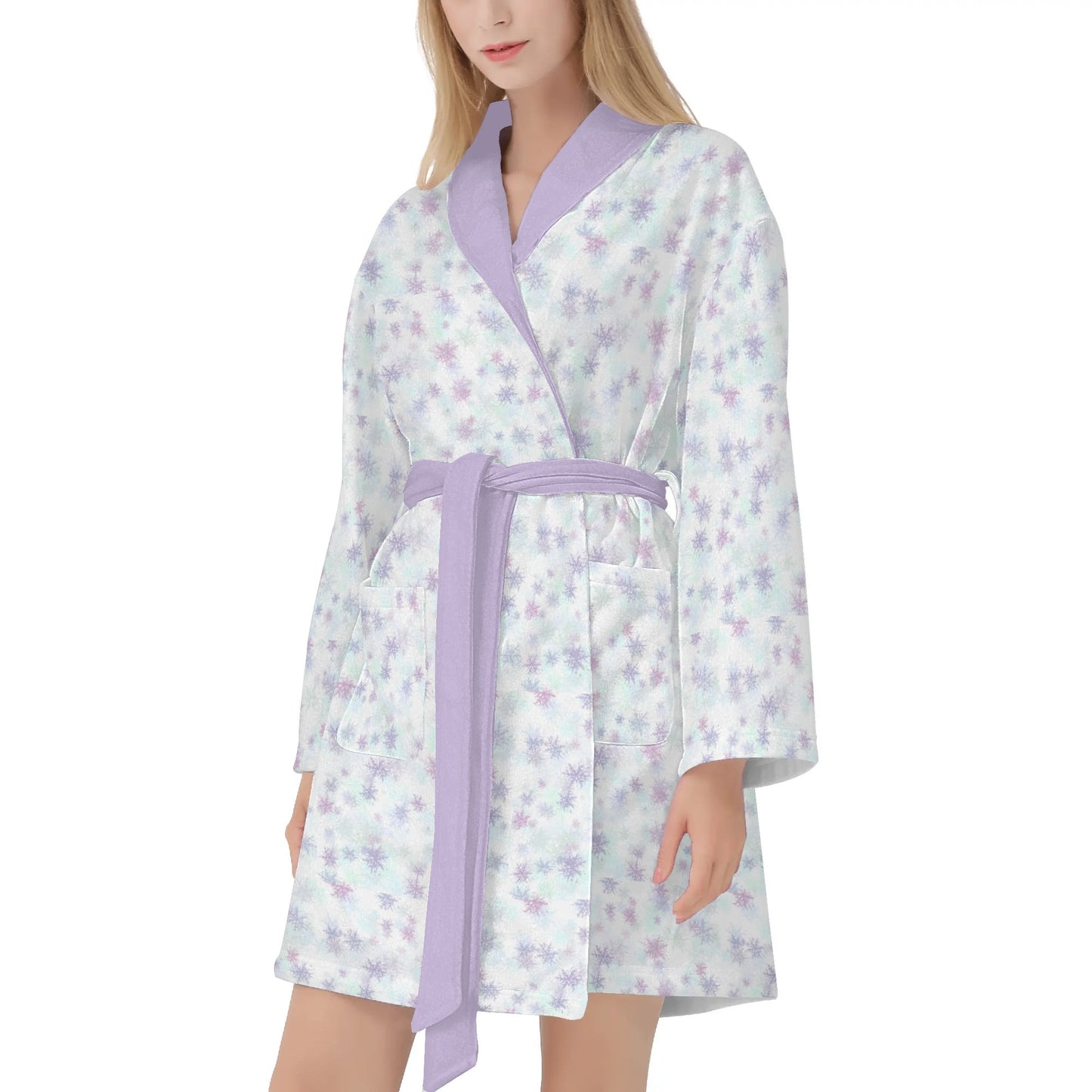 Womens Short Winter Bathrobe