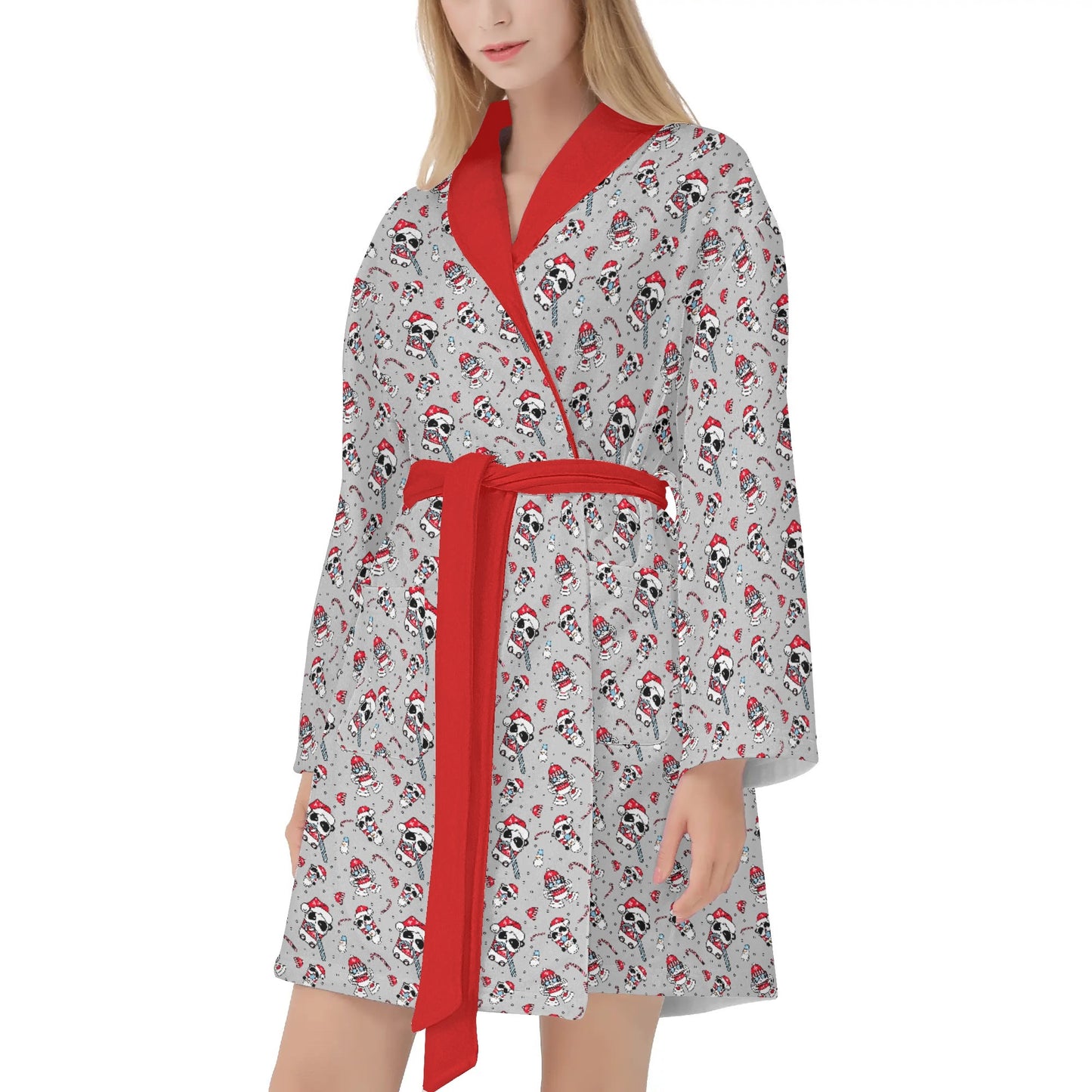 Womens Short Winter Bathrobe