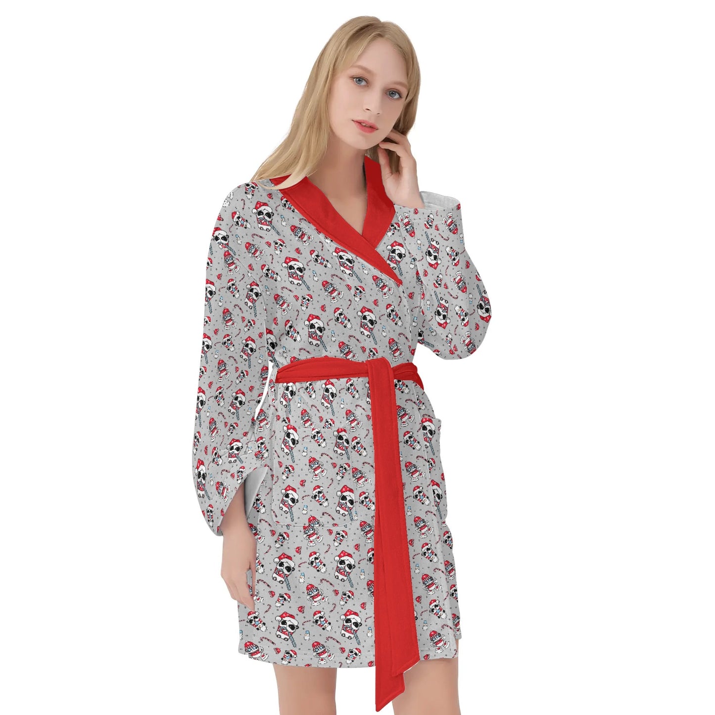 Womens Short Winter Bathrobe