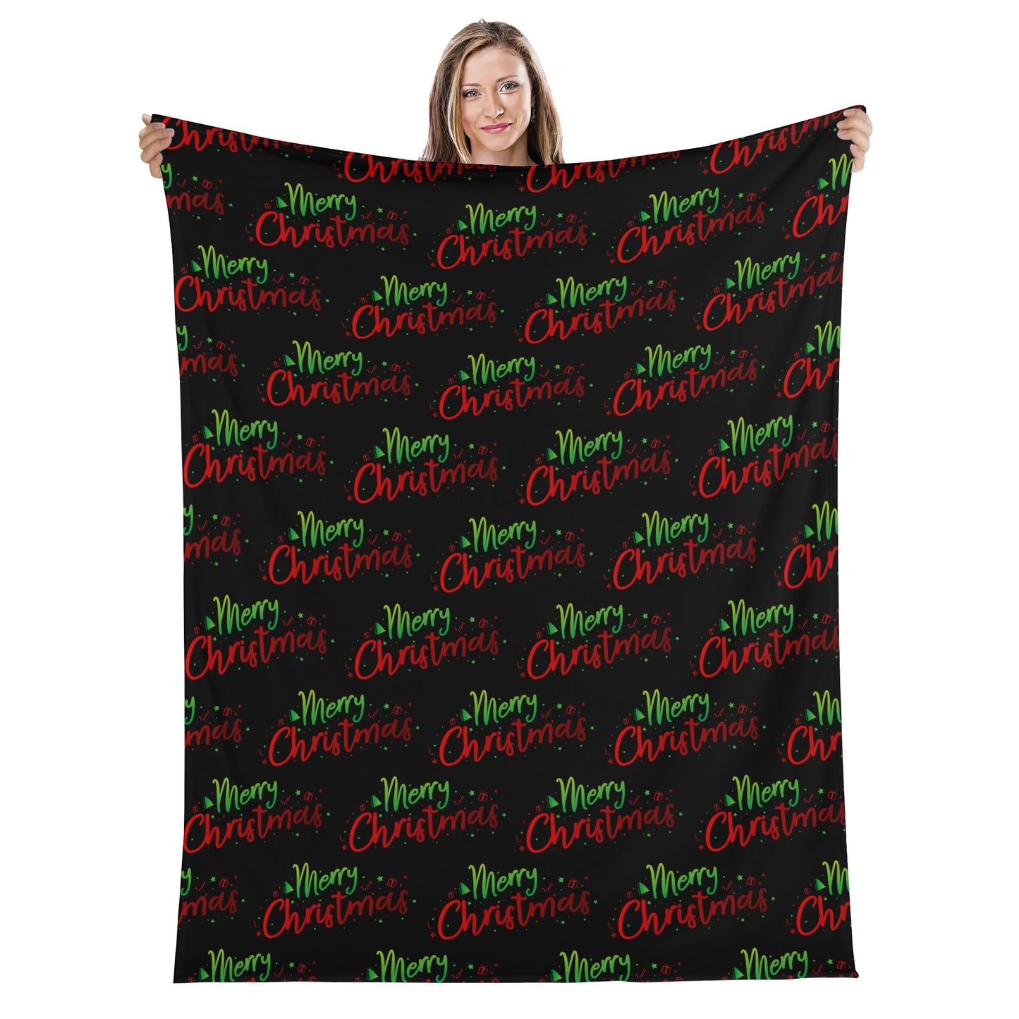 Christmas Long Vertical Flannel Breathable Blanket 4 Sizes