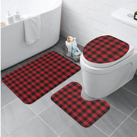 Buffalo Plaid Bathroom Toilet Set