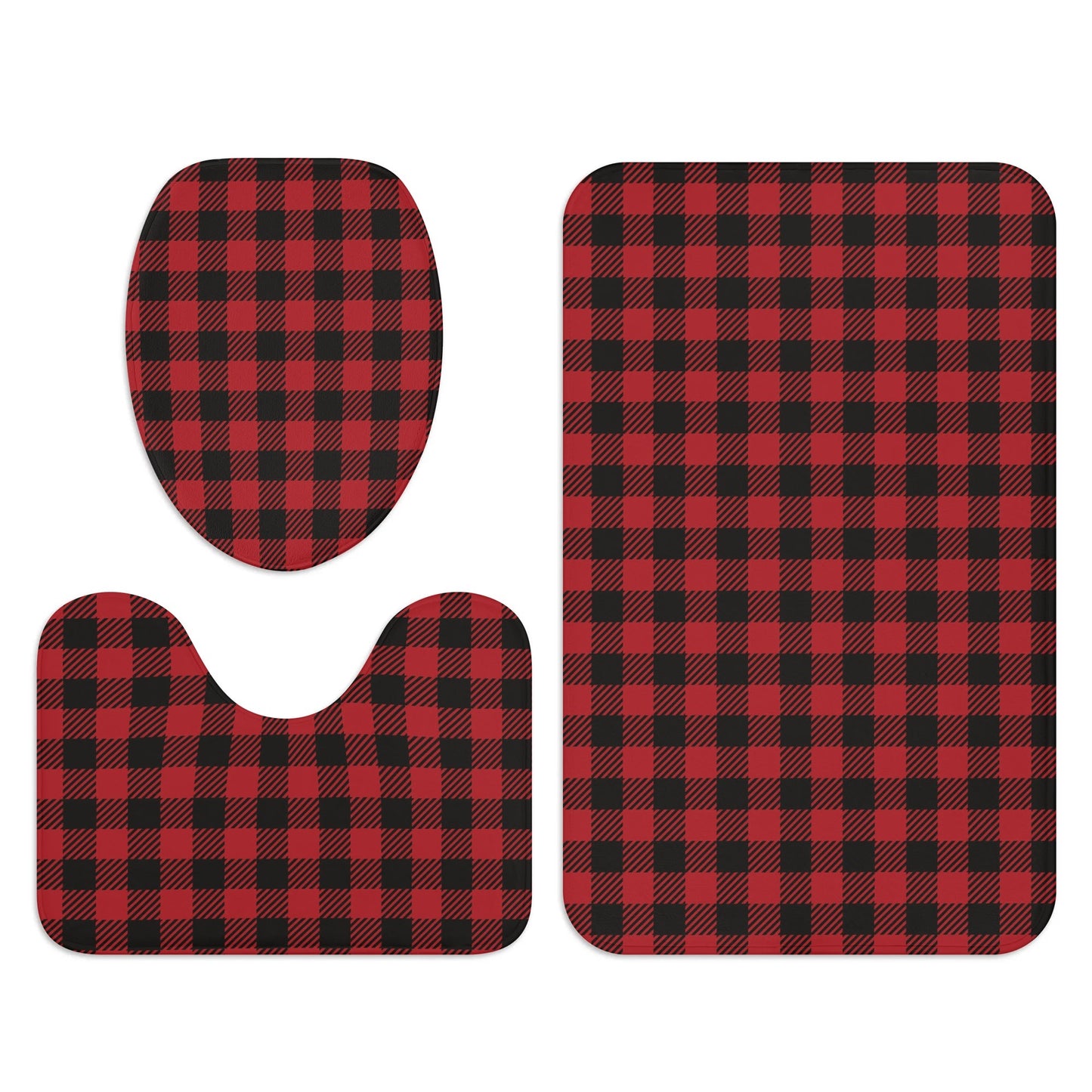 Buffalo Plaid Bathroom Toilet Set