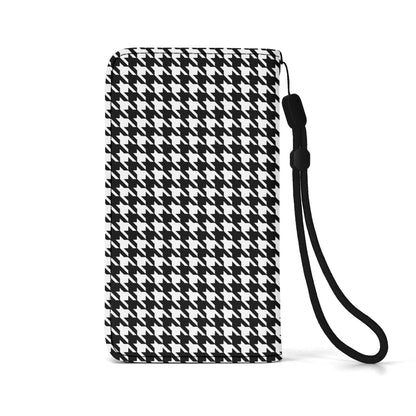 Houndstooth Phone Flip Case PU Leather Cover for Most Mobile Phone Models