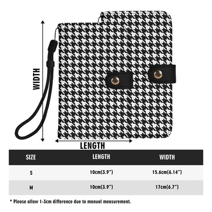 Houndstooth Phone Flip Case PU Leather Cover for Most Mobile Phone Models