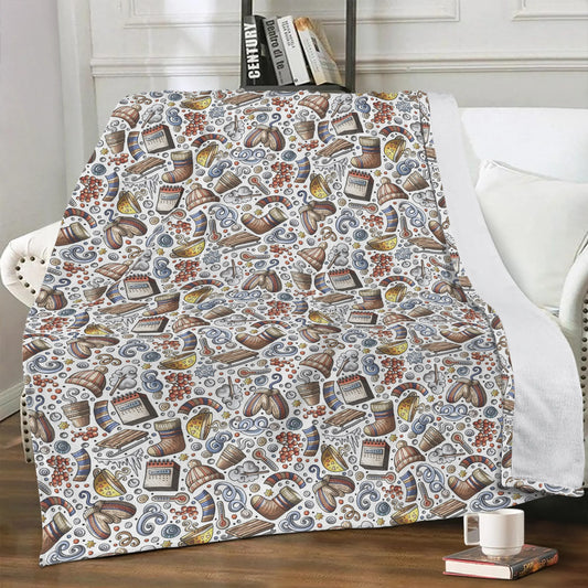 Soft Polyester Premium Fleece Blanket Winter Design